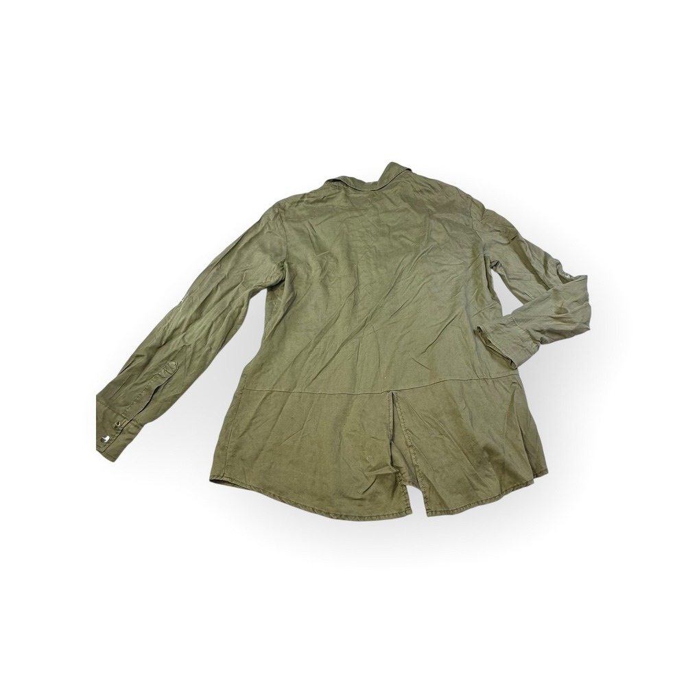 Sanctuary Olive Green Tencel Utility Shirt Button Down Long Sleeve Size‎ Small - Picture 7 of 8